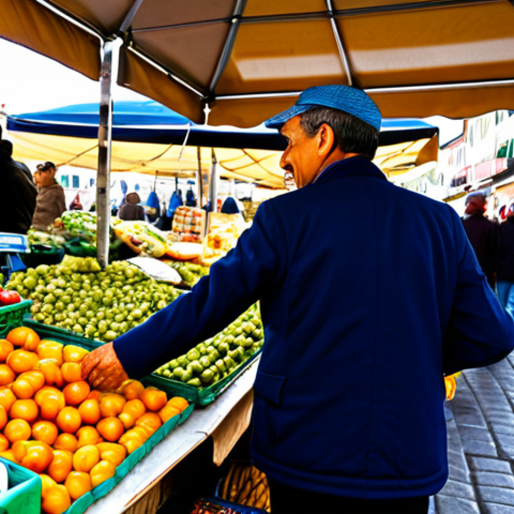 Bustling Italian Market Scene**
"A vibrant and colorful Italian market scene, daytime. A friendly vendor, fully clothed in appropriate attire, is selling fresh produce. A customer, also fully clothed and wearing modest clothing, is handing over euro coins. The scene captures the energy of a busy marketplace. safe for work, appropriate content, professional photography, perfect anatomy, correct proportions, well-formed hands, natural body proportions, family-friendly."
**