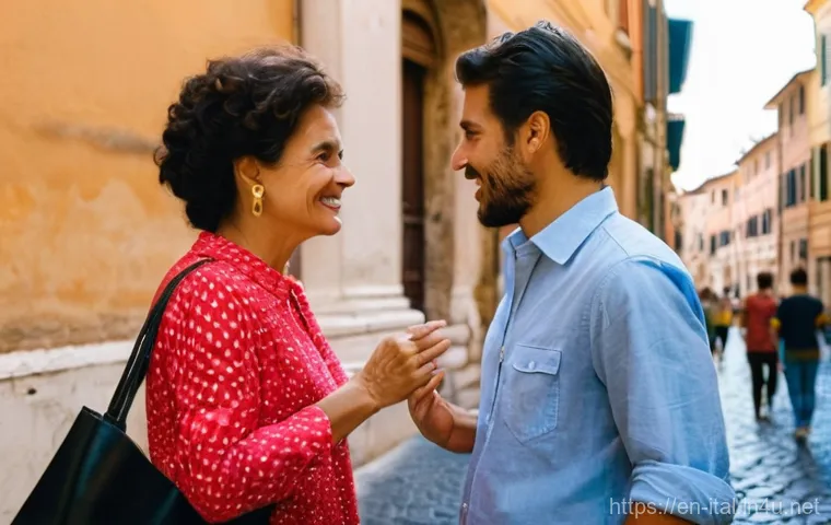 이탈리아어 속어 및 비속어 - **Prompt:** A bustling street scene in the heart of Rome, capturing the dynamic essence of Italian c...